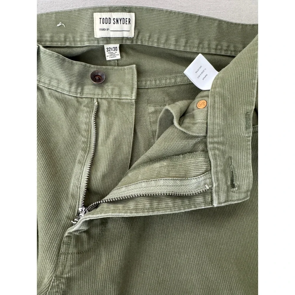 Todd Snyder Slim Fit Corduroy Pants 32 Green